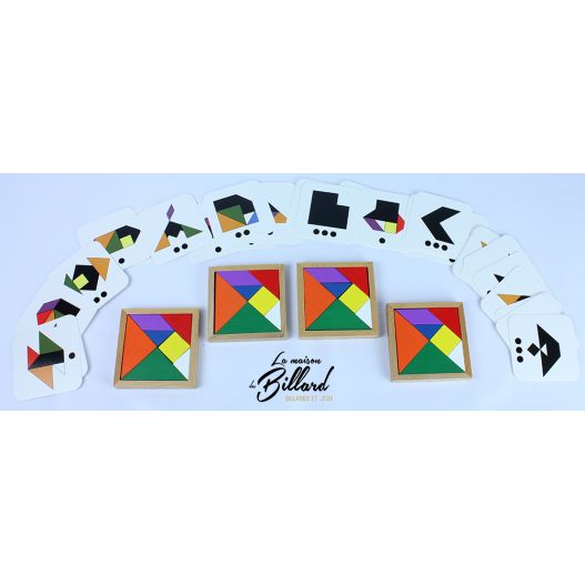 Speed tangram 4 joueurs en bois-2