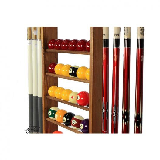 Rangement Boules de billard et Queues de billard (pin rustique finition teinté)-1