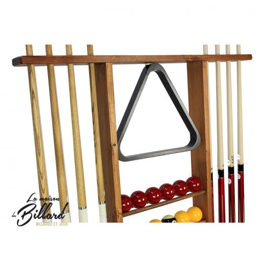 Rangement Boules de billard et Queues de billard (pin rustique finition teinté)-4