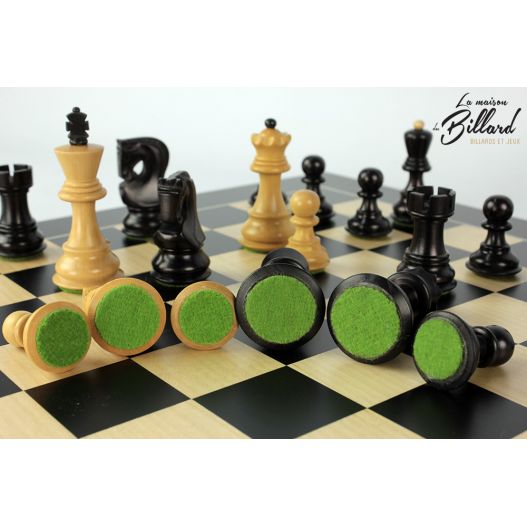 Jeu Échec Staunton 45cm Buis Ebene, Haut de Gamme en Bois Massif-2