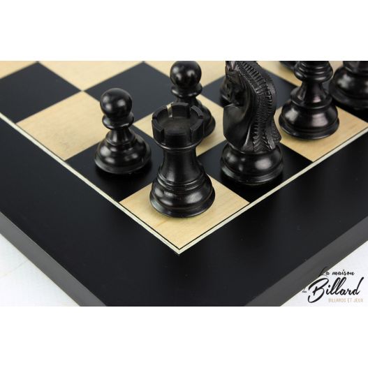 Jeu Échec Staunton 45cm Buis Ebene, Haut de Gamme en Bois Massif-4