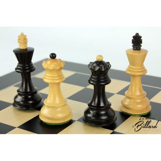 Jeu Échec Staunton 45cm Buis Ebene, Haut de Gamme en Bois Massif-1