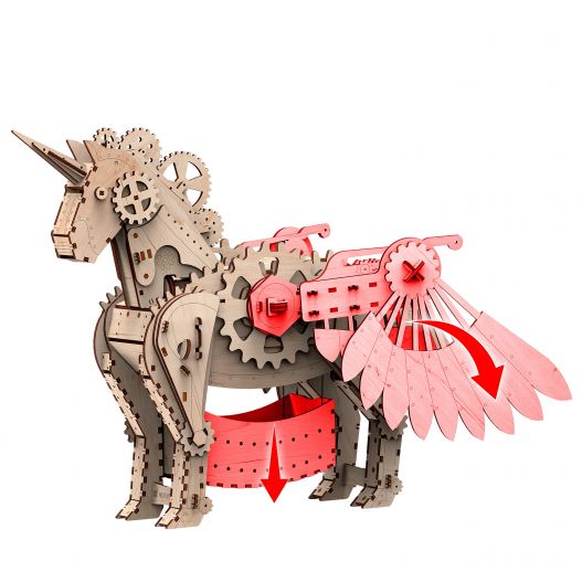Puzzle 3D Licorne mécanique "S" : le puzzle adulte qui se transforme en jouet féérique-1