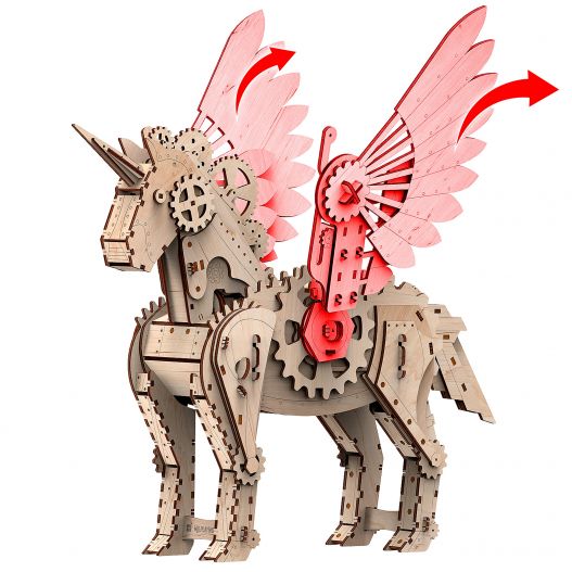 Puzzle 3D Licorne mécanique "S" : le puzzle adulte qui se transforme en jouet féérique-2