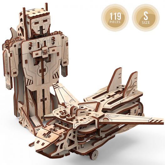 Puzzle en bois Robot-Avion : une sorte de nouveau Lego pour adultes-1