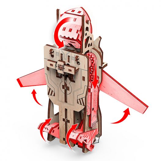 Puzzle en bois Robot-Avion : une sorte de nouveau Lego pour adultes-3