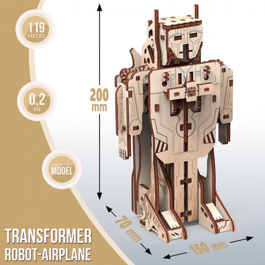 Puzzle en bois Robot-Avion : une sorte de nouveau Lego pour adultes-4