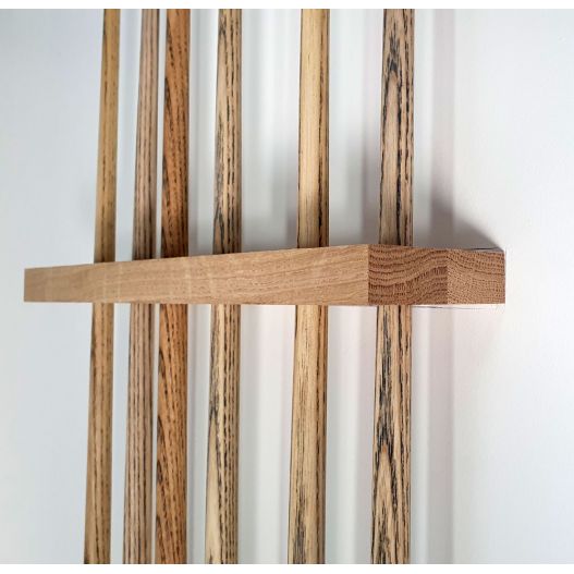 Porte queues barrette à fixation invisible (chêne massif)-2