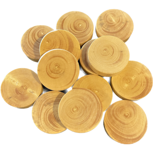 LOT de 12 pions jaunes 30 x 7 mm-0