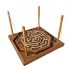 Labyrinthe bille 3 en 1. Jeu artisanal en chêne Français