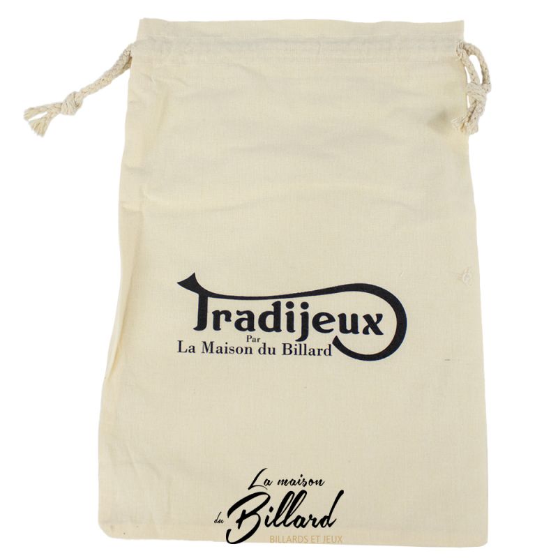 Sac en toile à cordon imprimé Tradijeux par La Maison du Billard rangement pour jeux traditionnels