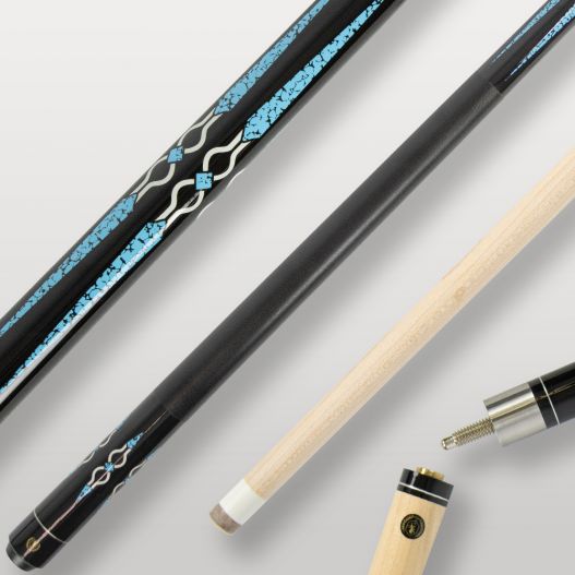 Queue de billard bleue et noir pour débutant, bois d’érable, grip en simili, embout 13 mm