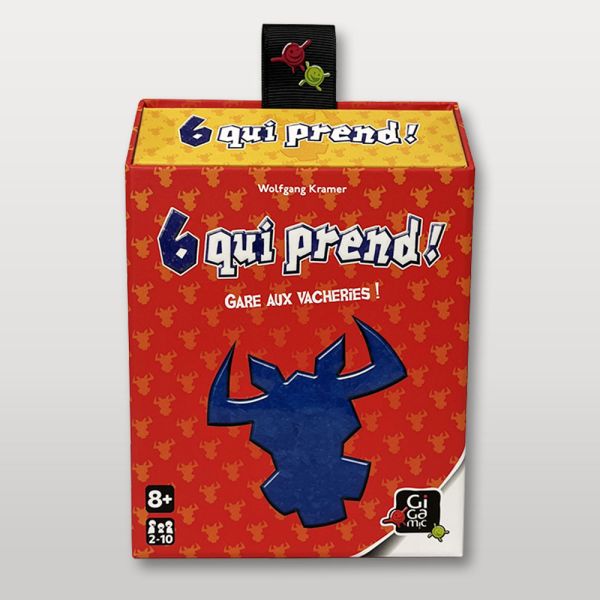 Boîte de 6 qui prend ! version Gigamic avec accroche noire et logo Gigamic en bas à droite