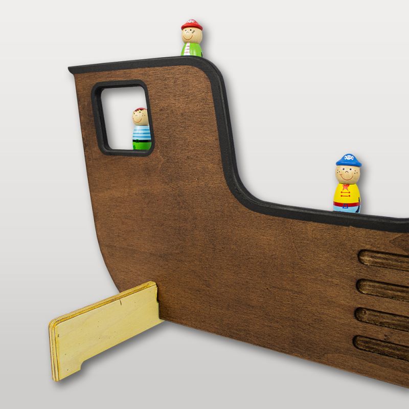 Jeu de tir en bois bateau pirate - un jouet en bois pour kermesse - La Maison du Billard