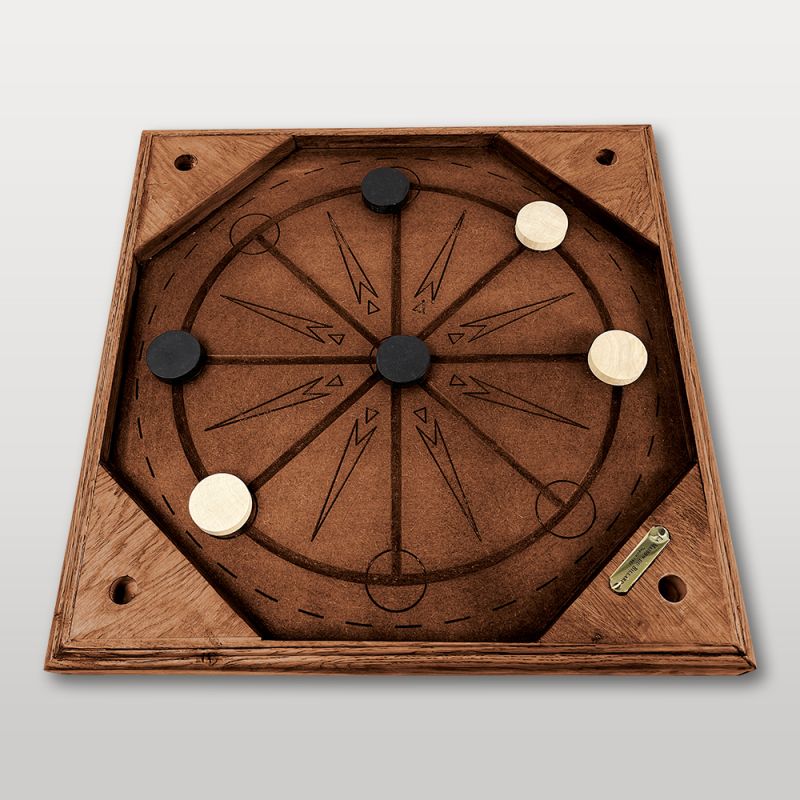jeu de roue de césar artisanal en bois