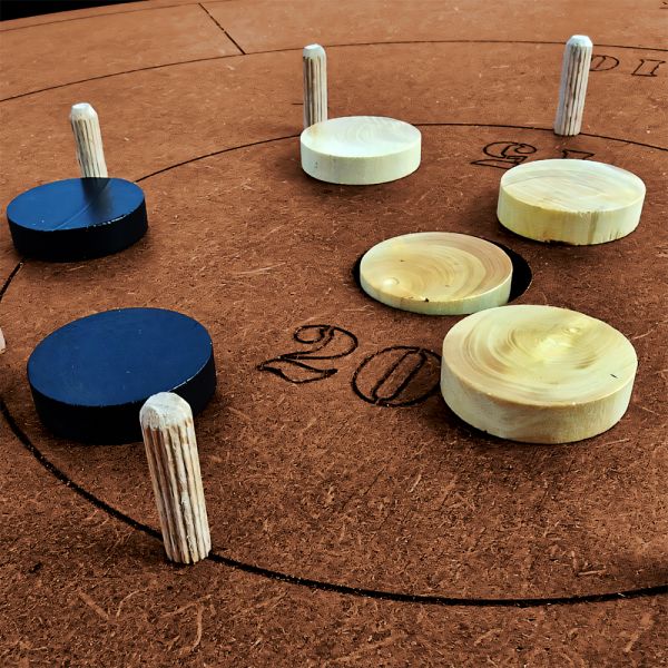 Crokinole le Jeu en bois Canadien fait en France-1