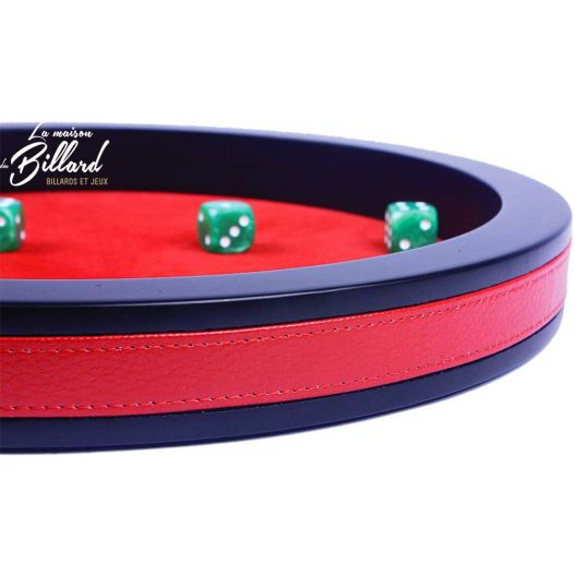 Piste de dés bois et simili cuir Rouge-1