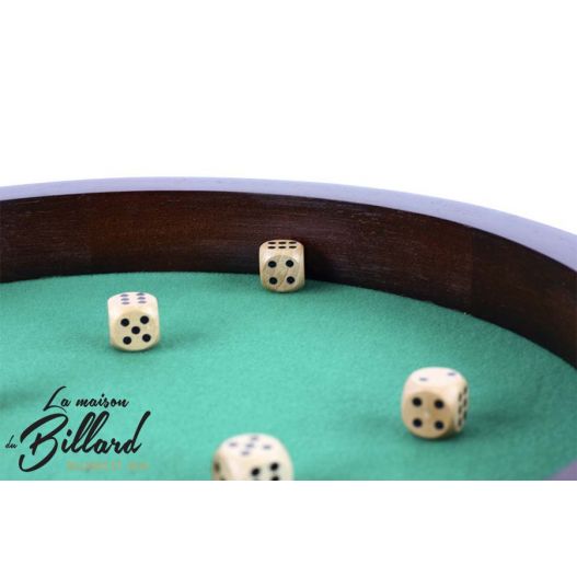 Piste de dés ronde en bois-1