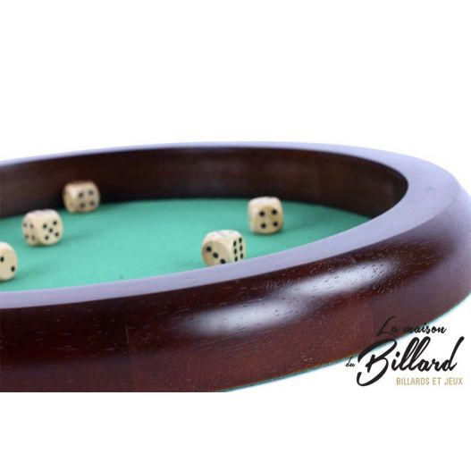Piste de dés ronde en bois-2