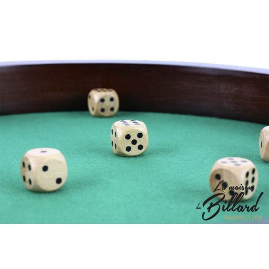Piste de dés ronde en bois-3