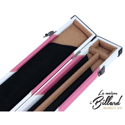 Boitier queue billard Rose et blanc ½-2