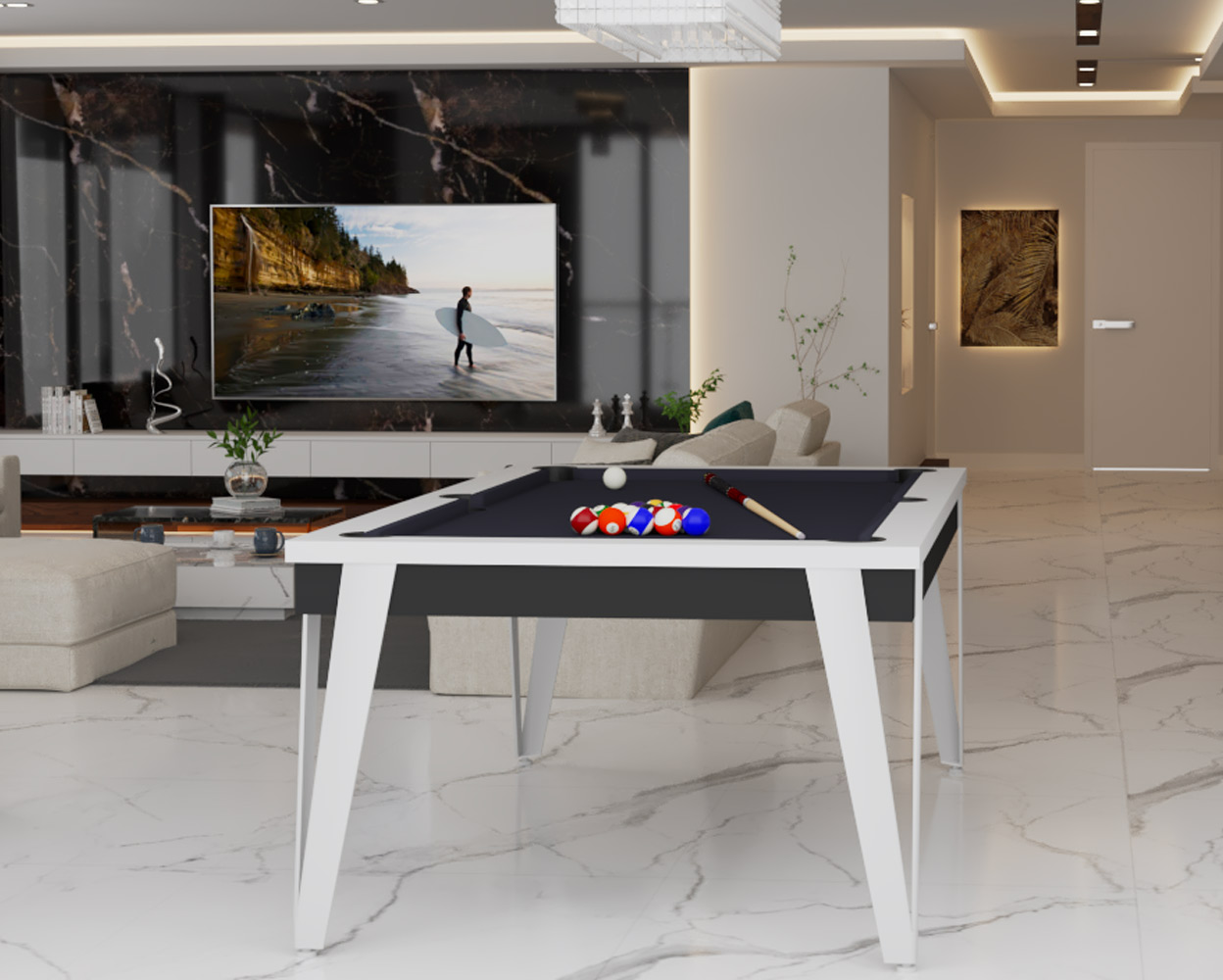 Billard stratifié blanc