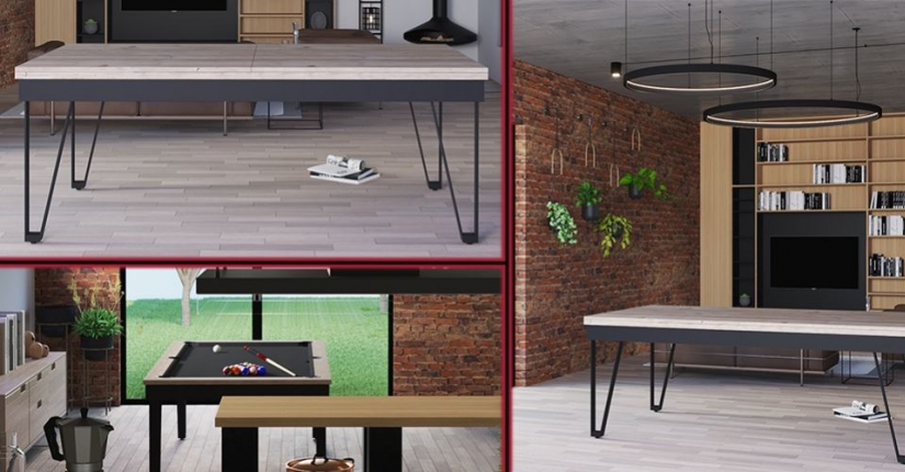 Le billard table dans une déco typée industrielle 
