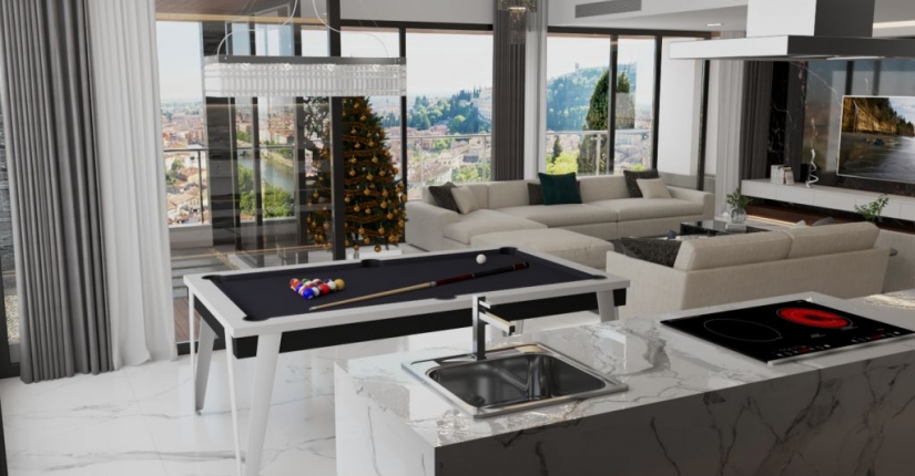 Pure : Un billard fait pour les maisons d'architectes haut de gamme.