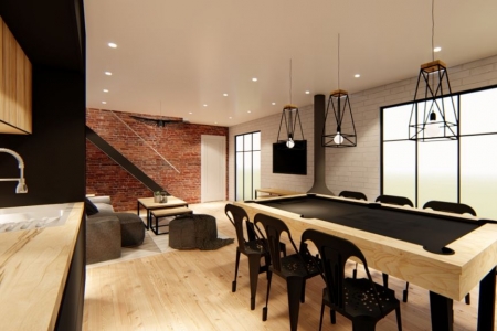 Décoration d’intérieur autour du billard table (Pièce en long)